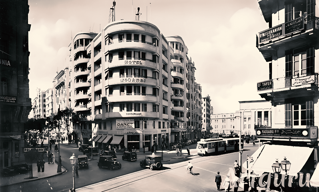 soliman pasha st cairo egypt early 20th century. hotel morandi doss building soliman pasha st. fouad avenue in 1930s Artguru